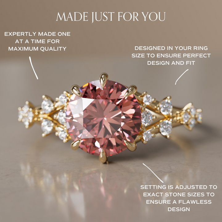 Alternative Round Engagement Ring Split Shank with Lab Diamonds By Valley Rose