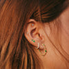 Double Emerald Earring Studs in 14k Gold Single By Valley Rose Ethical Jewelry