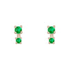 Double Emerald Earring Studs in 14k Gold Single By Valley Rose Ethical Jewelry