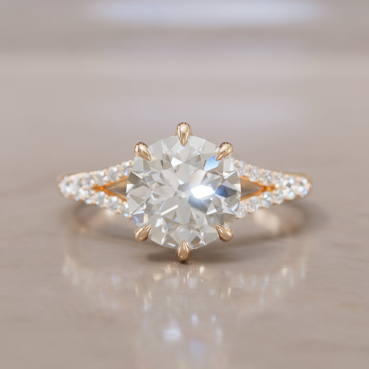 Amaya Round Diamond Modern Unique Split Shank Engagement Ring (Setting Only)