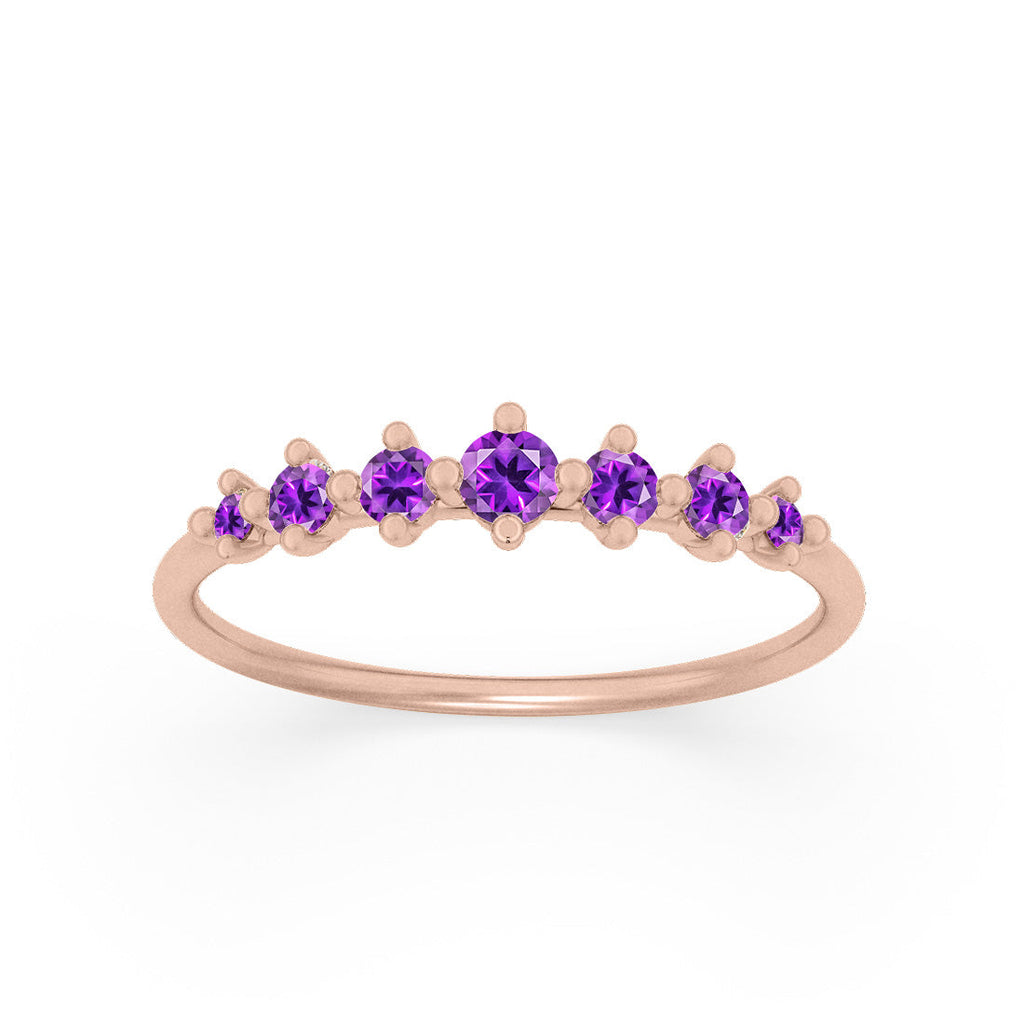 Amethyst Dainty Stacking Ethical Ring By Valley Rose