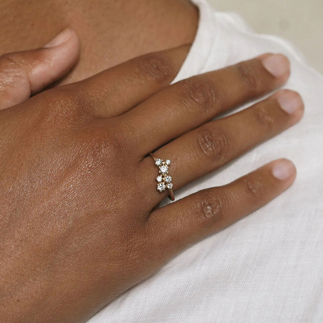 Celestial Diamond Cluster Engagement Ring By Valley Rose