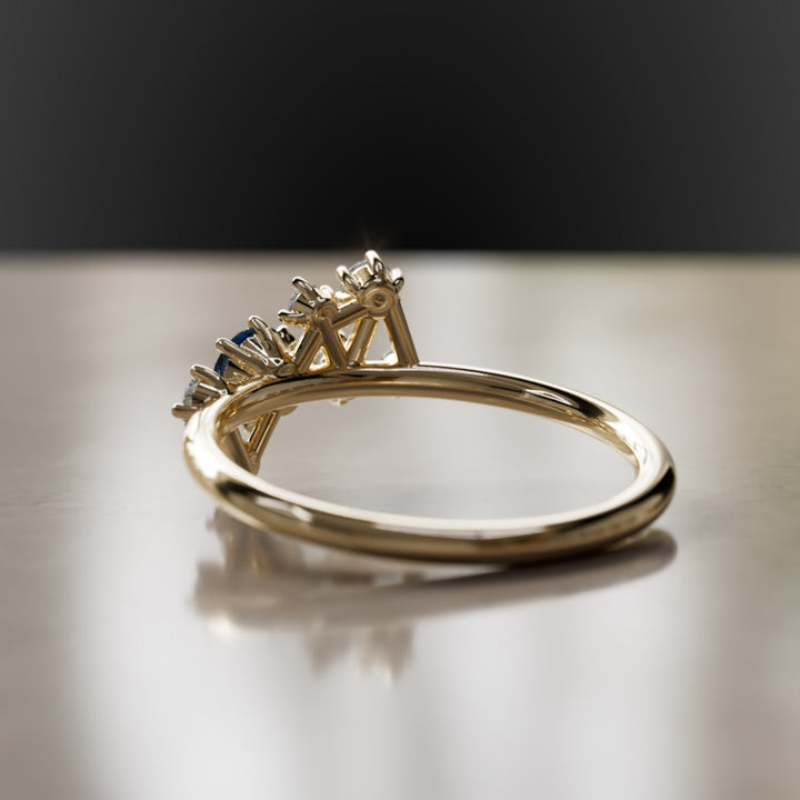 Anello con zaffiro blu Andromeda