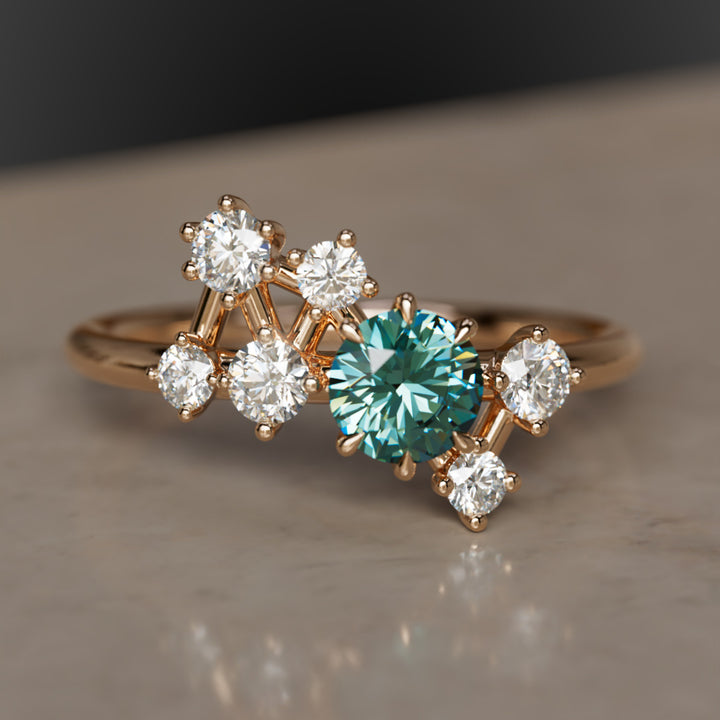 Androméda türkiz zafír gyűrű