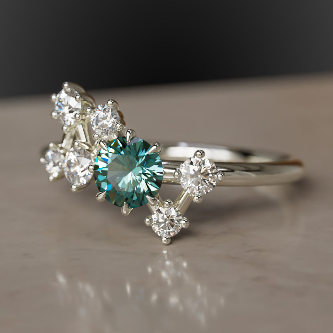 Androméda türkiz zafír gyűrű