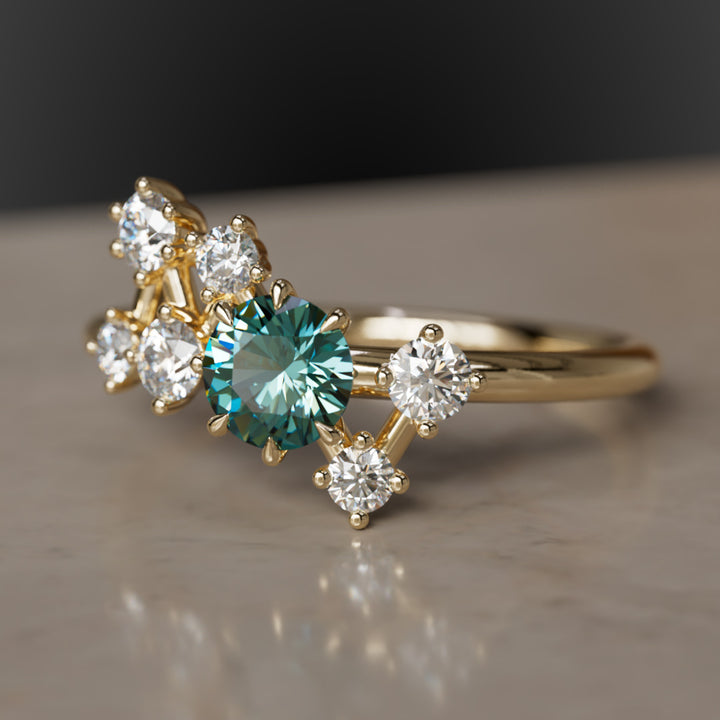 Androméda türkiz zafír gyűrű