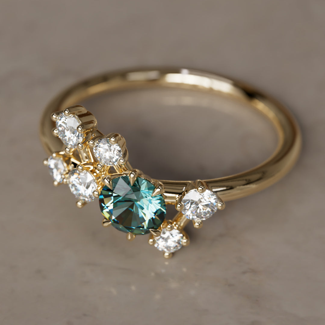 Androméda türkiz zafír gyűrű