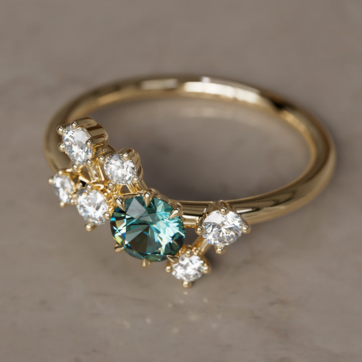 Androméda türkiz zafír gyűrű