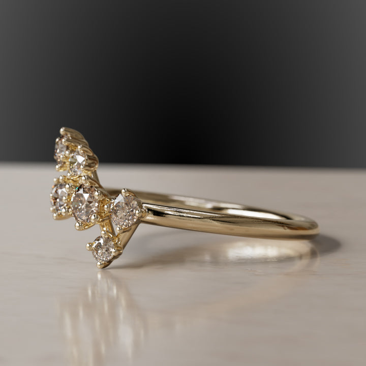 Mini Andromeda Celestial Cluster Champagne Diamond Ring