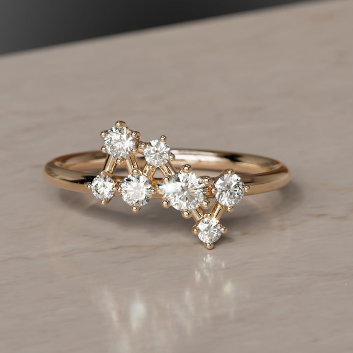 Andromeda Celestial Cluster Ring with Diamonds
