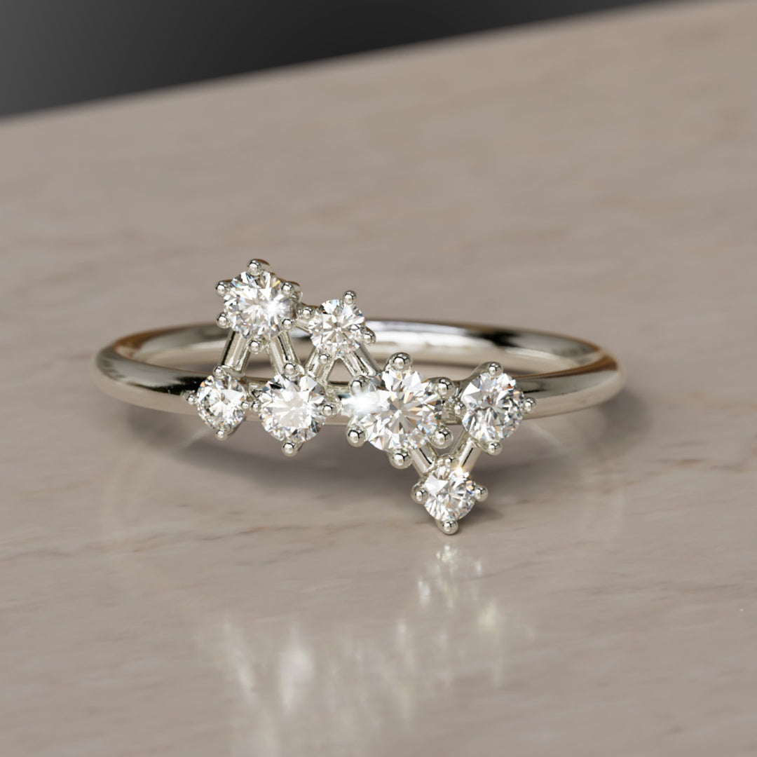 Andromeda Celestial Cluster Ring with Diamonds
