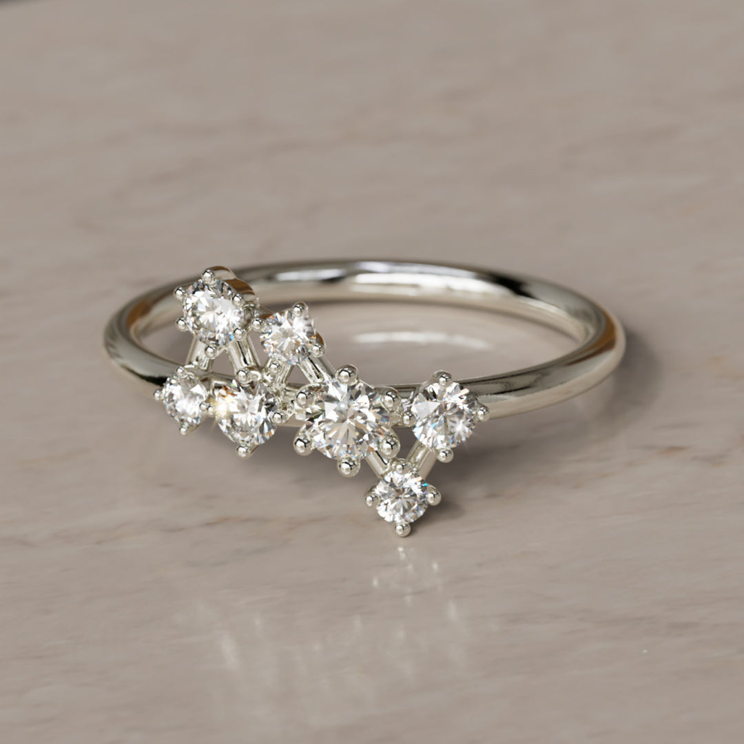 Andromeda Celestial Cluster Ring with Diamonds