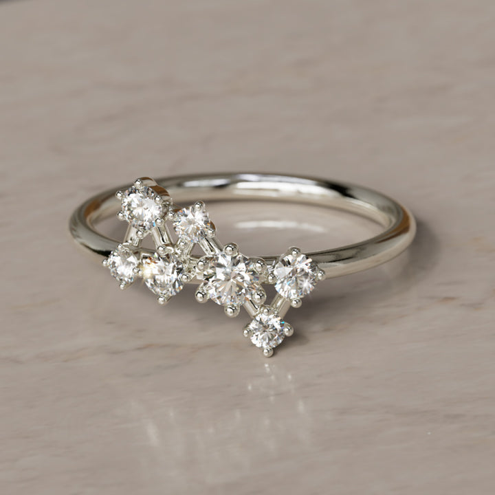 Andromeda Celestial Cluster Ring with Diamonds