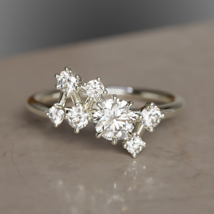 Andromeda Celestial Diamond Cluster Ring