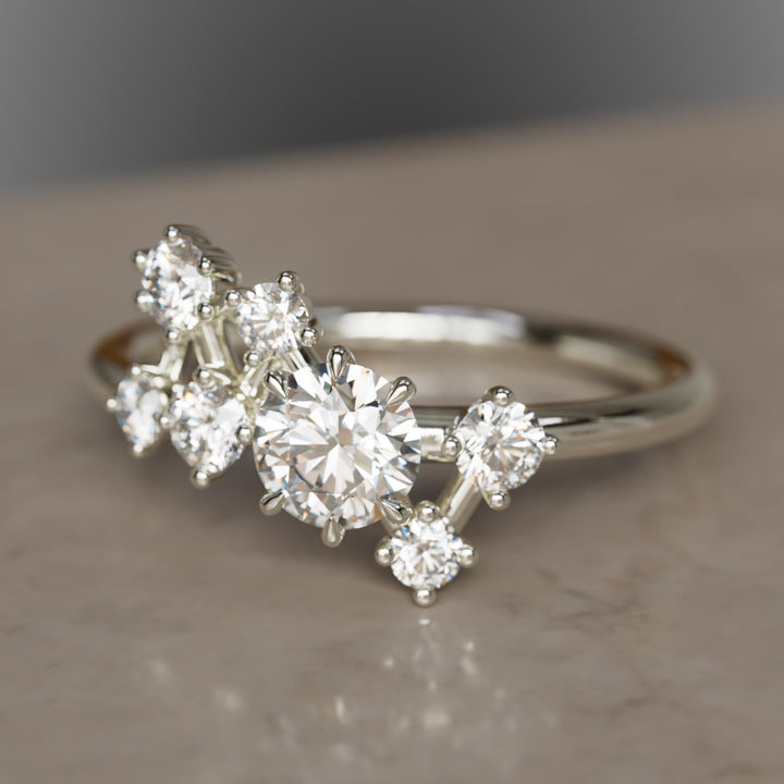 Andromeda Celestial Diamond Cluster Ring