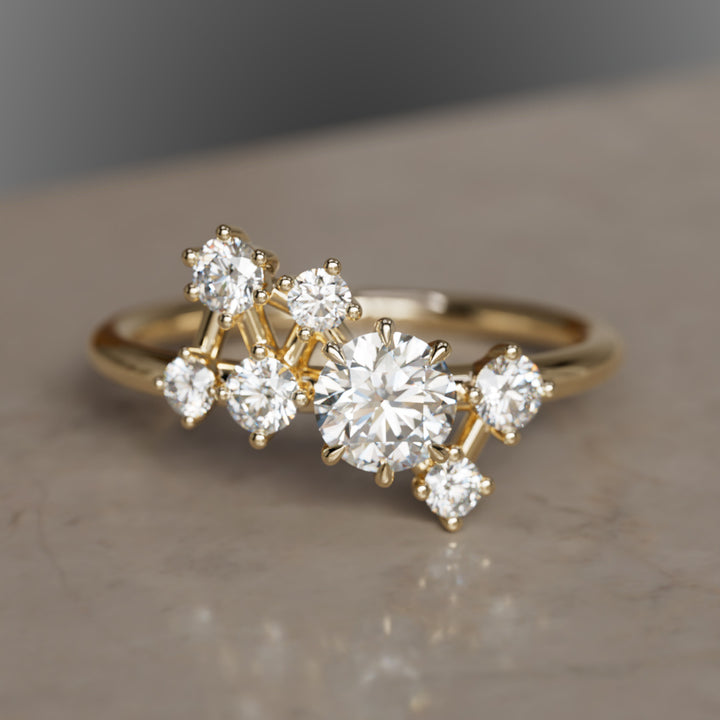 Andromeda Celestial Diamond Cluster Ring