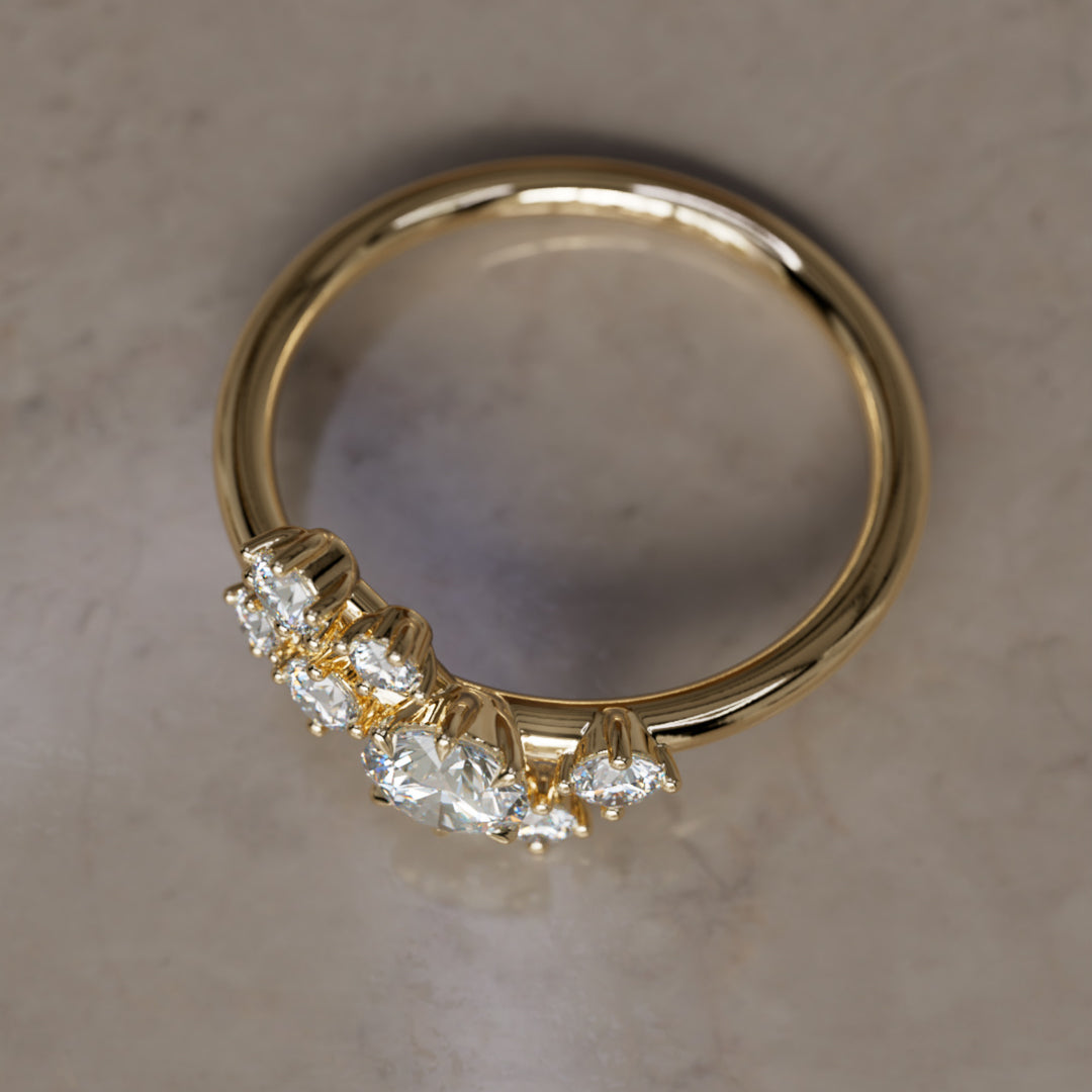 Andromeda Celestial Diamond Cluster Ring
