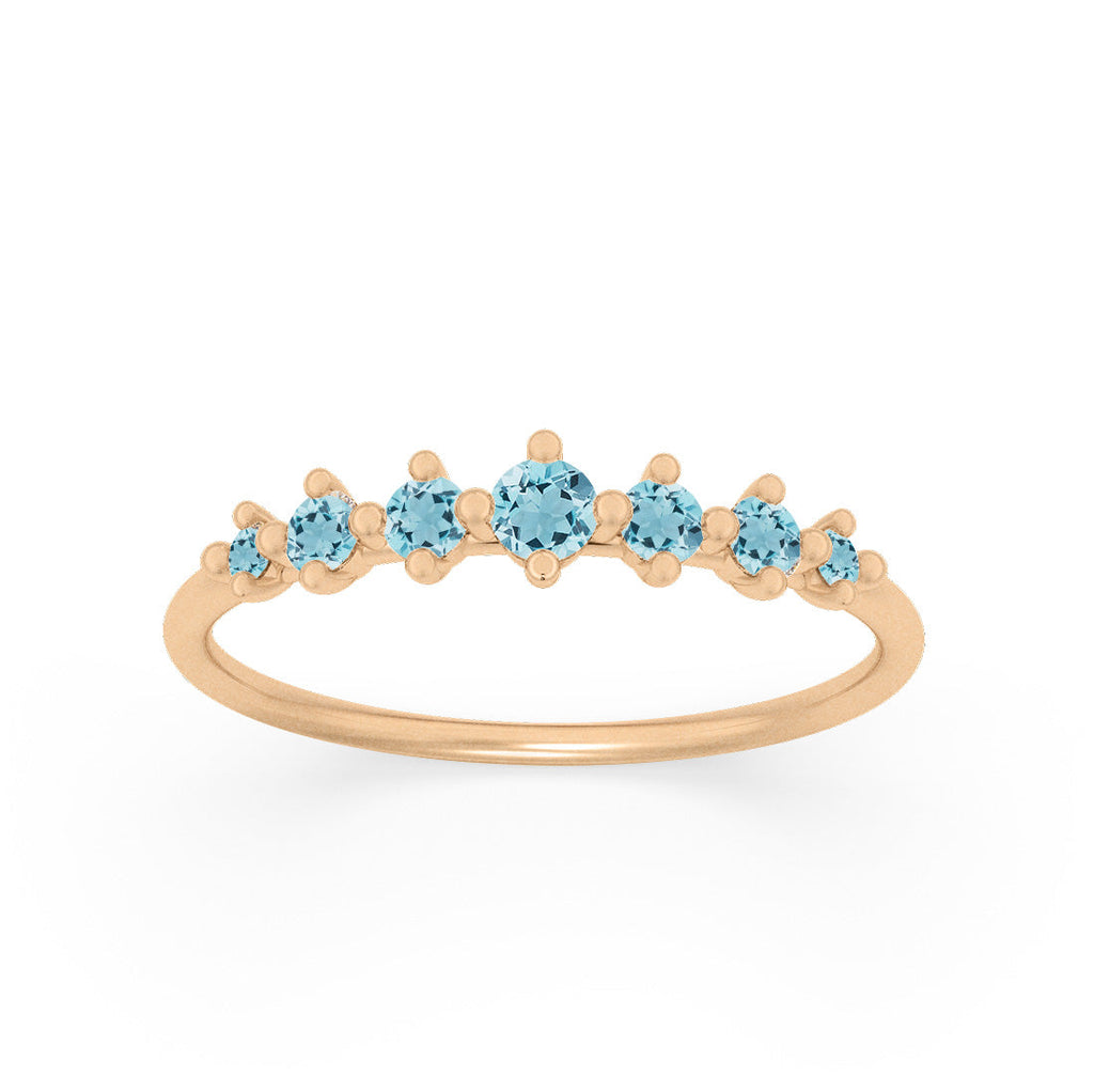 Aquamarine Dainty Stacking Ethical Ring By Valley Rose