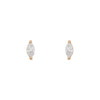 Ara Earrings | Marquise Cut Diamond Gold Studs | Valley Rose Lab Diamond Single By Valley Rose Ethical Jewelry