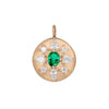 Oval Cut Blue Emerald Pendant with Diamonds in 14k Gold By Valley Rose Ethical Jewelry