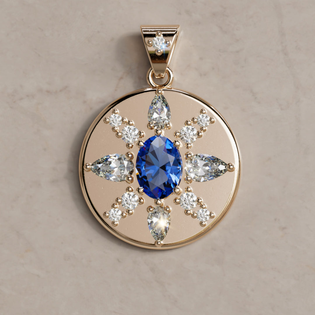 Zawieszka z monetą diamentową Arcadia Sapphire