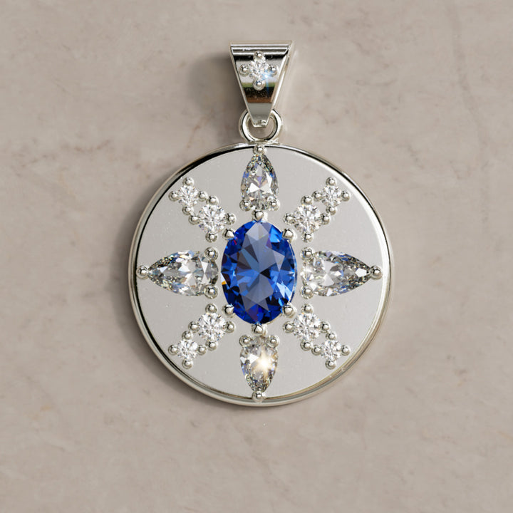Zawieszka z monetą diamentową Arcadia Sapphire