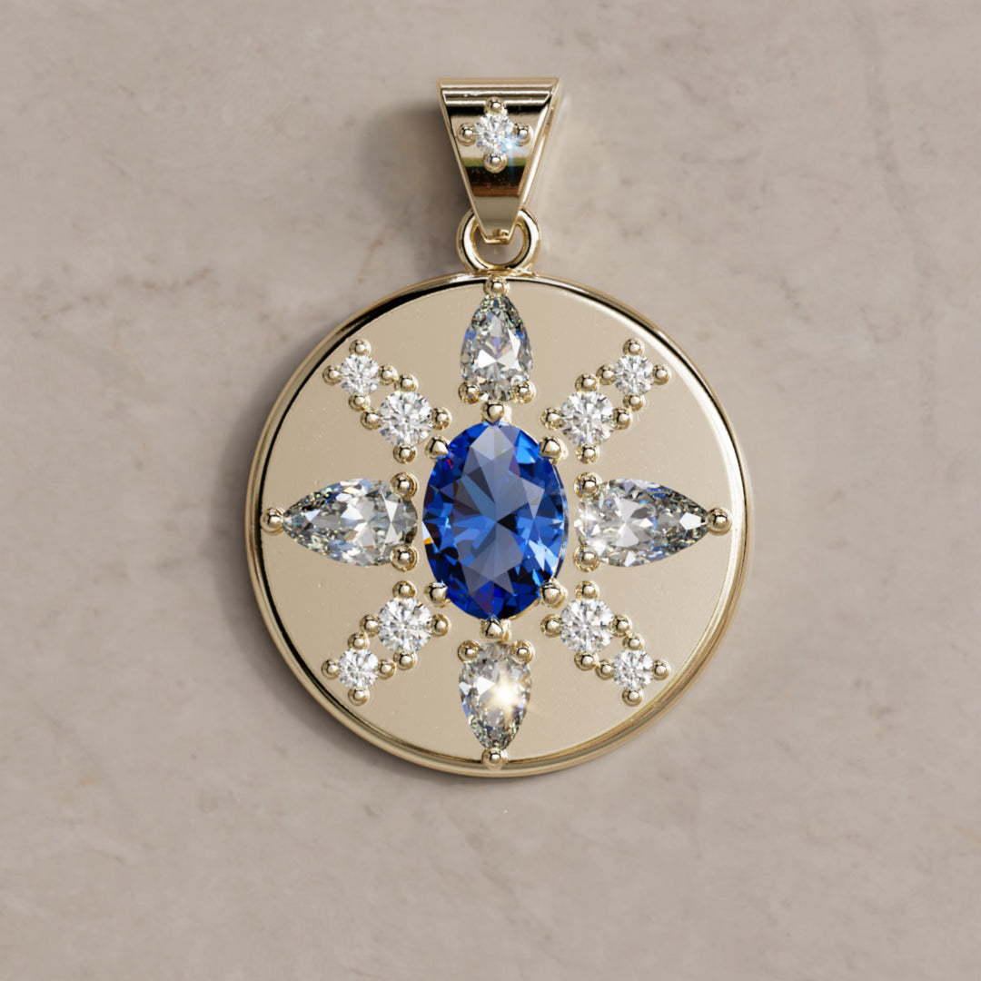Zawieszka z monetą diamentową Arcadia Sapphire