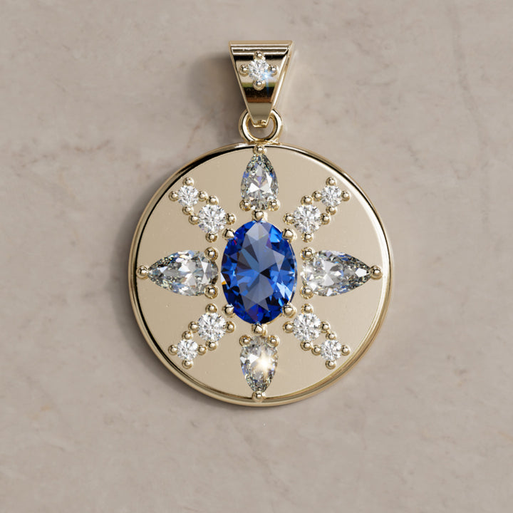 Zawieszka z monetą diamentową Arcadia Sapphire