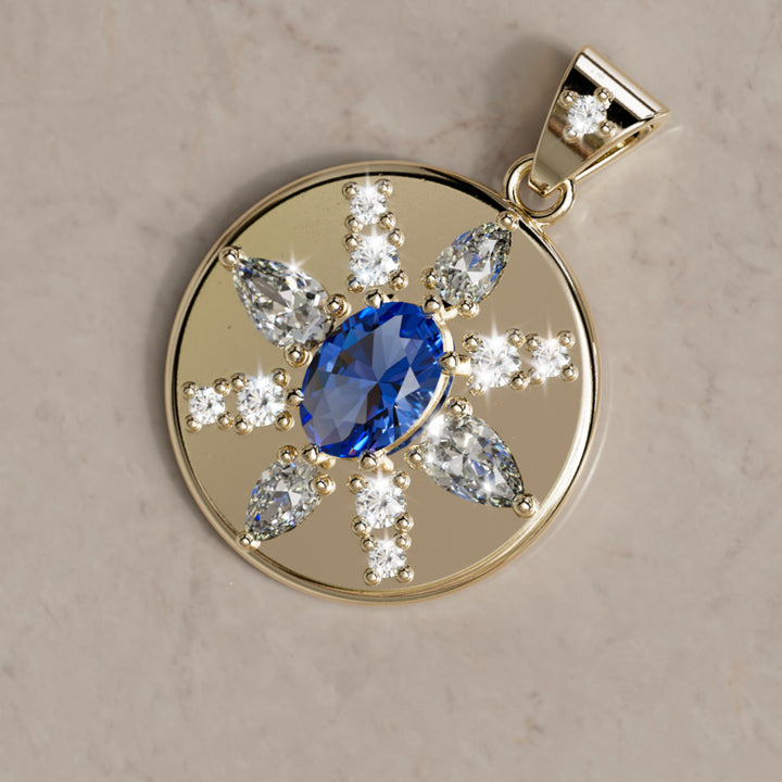 Zawieszka z monetą diamentową Arcadia Sapphire