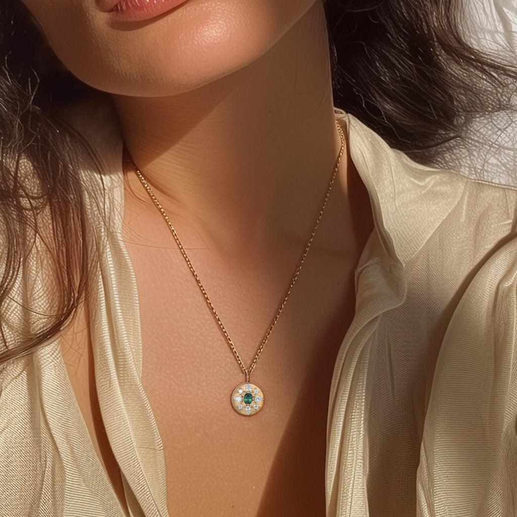 Arcadia Pendant, Mini, Teal Sapphire