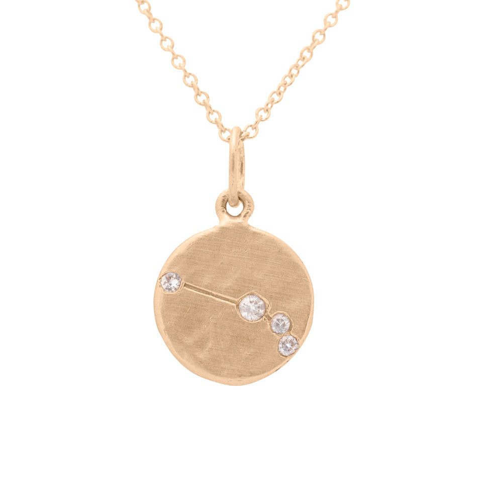 Aries Zodiac Astrology Charm - Diamond Gold Constellation Pendant Lab Diamond By Valley Rose Ethical Jewelry