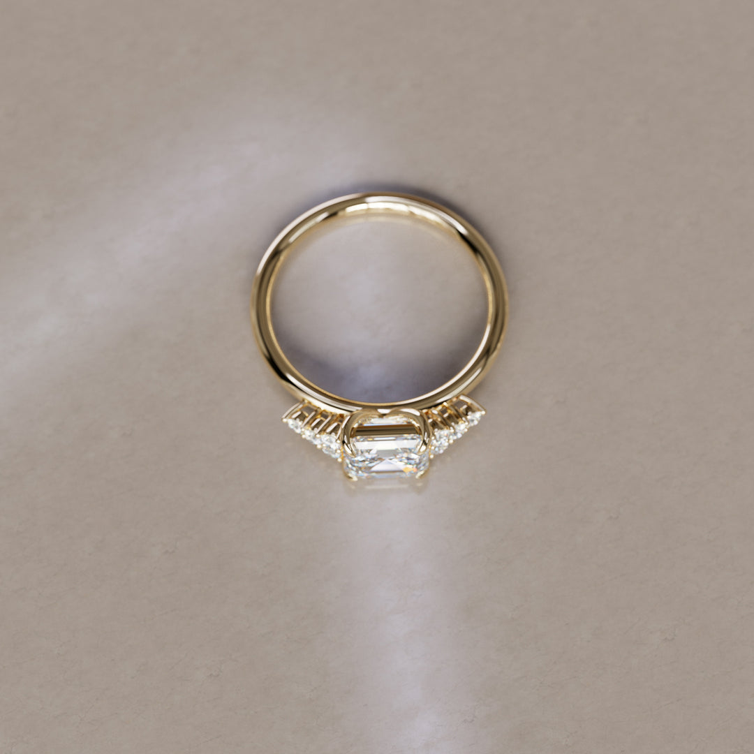 Asscher Cut Diamond Unique Engagement Ring Nature Inspired By Valley Rose