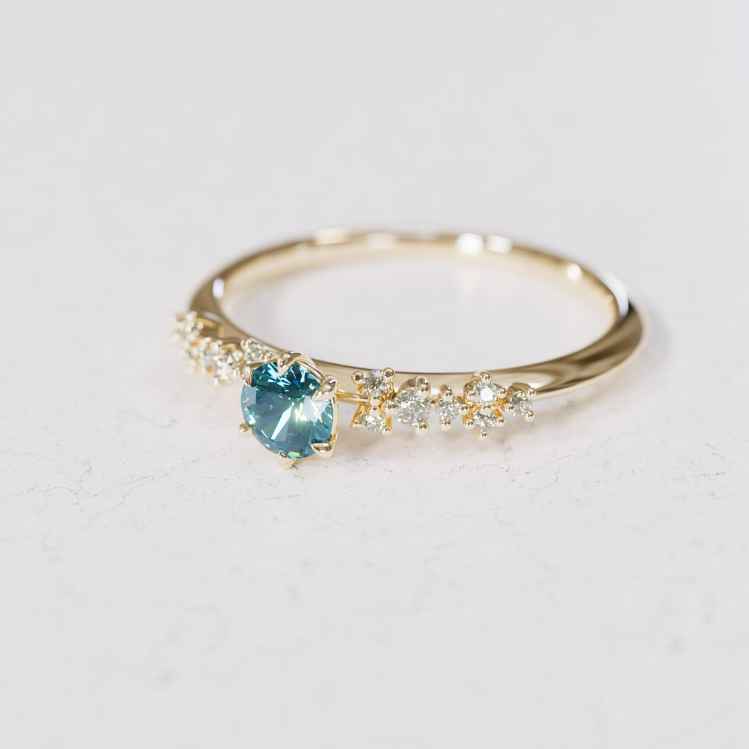 Astrid Blue Sapphire Unique Celestial Ring, .25 Ct By Valley Rose