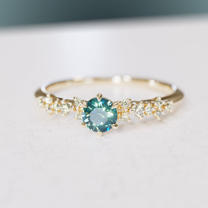 Astrid Blue Sapphire Unique Celestial Ring, .25 Ct By Valley Rose