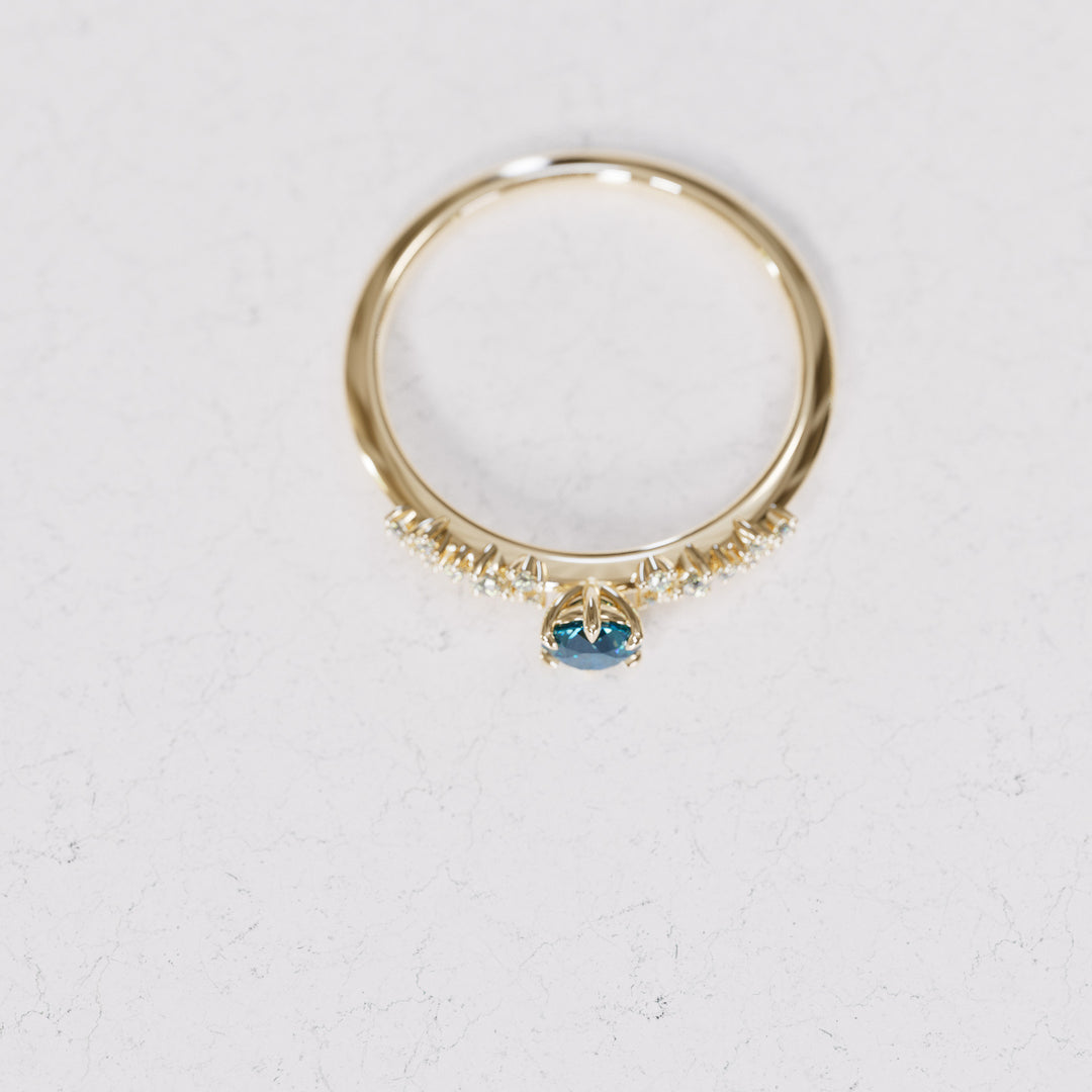Astrid Blue Sapphire Unique Celestial Ring, .25 Ct By Valley Rose