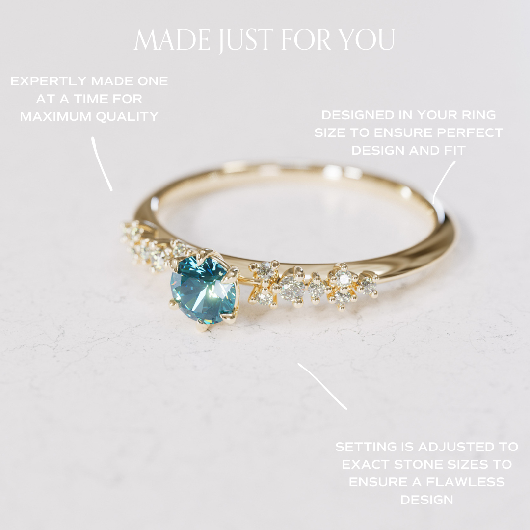 Astrid Blue Sapphire Unique Celestial Ring, .25 Ct By Valley Rose