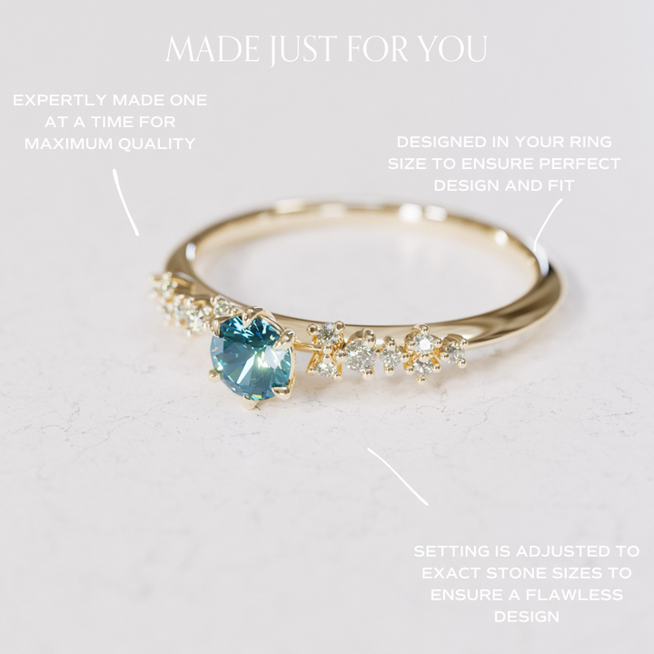 Astrid Blue Sapphire Unique Celestial Ring, .25 Ct By Valley Rose