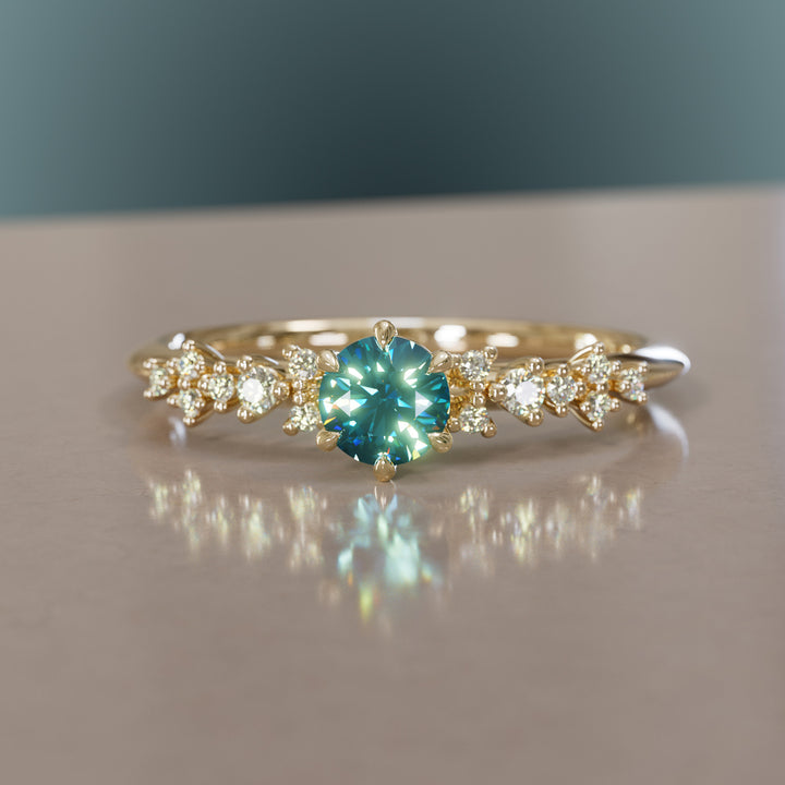 Astrid Blue Sapphire Unique Celestial Ring, .25 Ct By Valley Rose