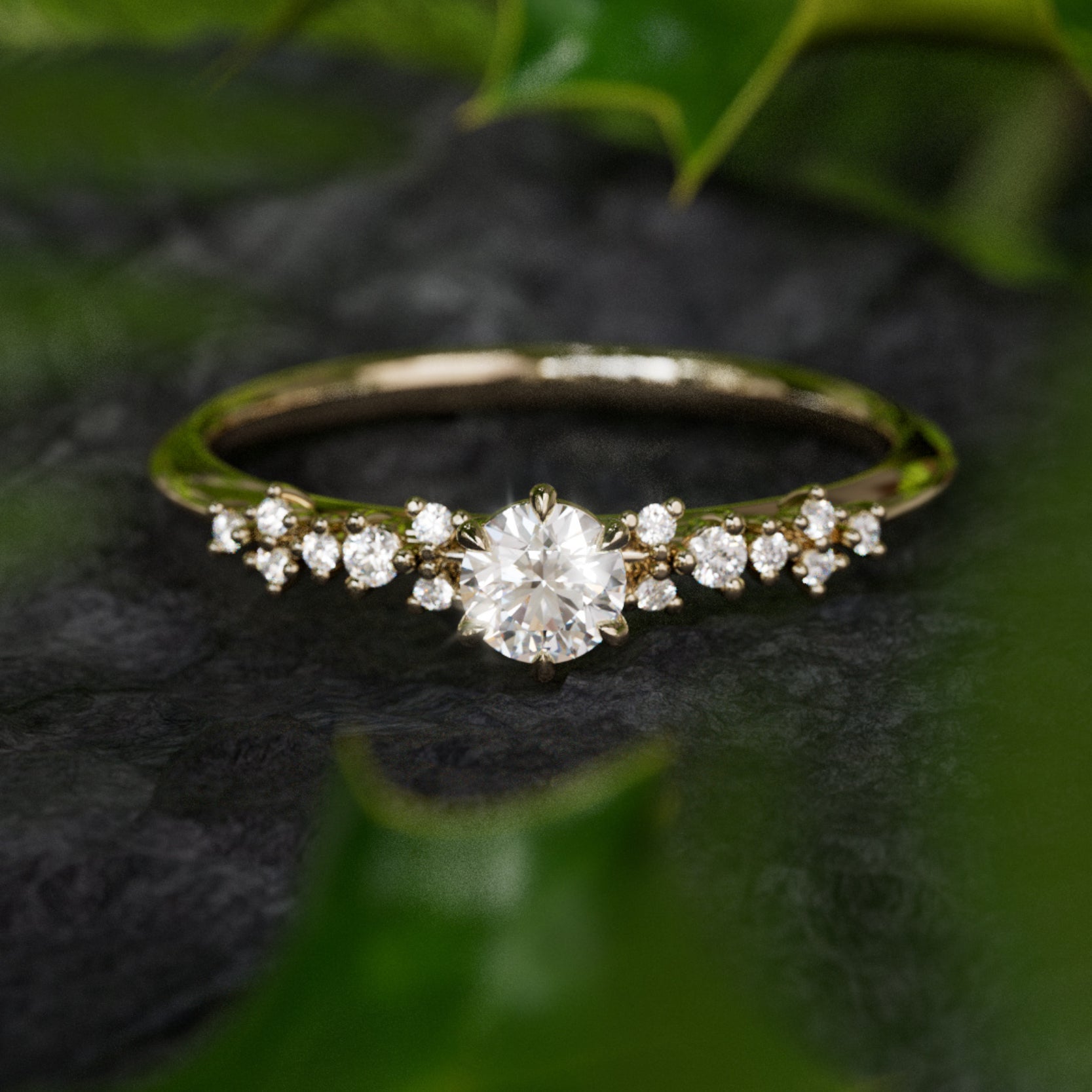 Unique Celestial Star Diamond Engagement Ring – Valley Rose