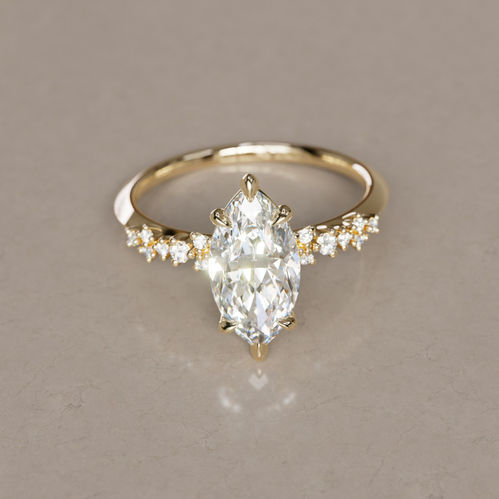Astrid Marquise Diamond Unique Celestial Engagement Ring By Valley Rose