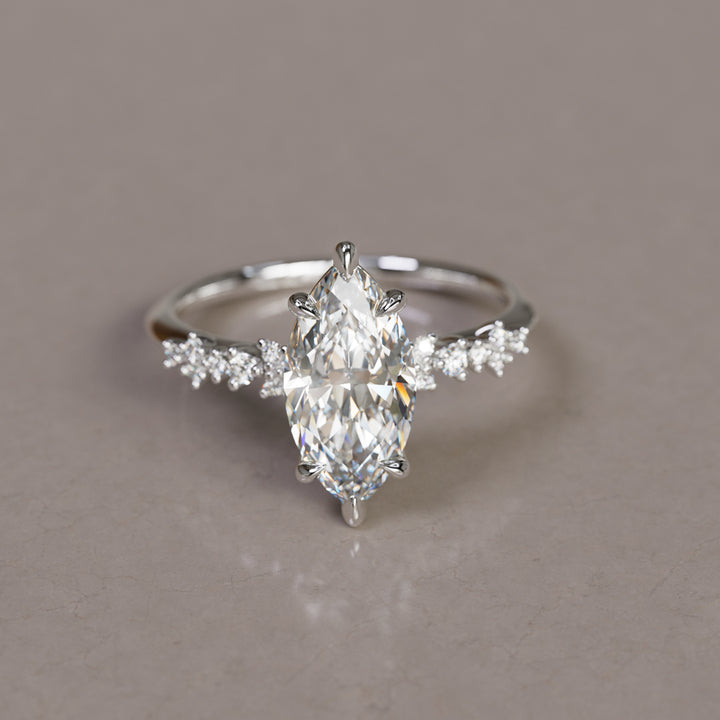 Celestial engagement ring Nature Inspired with Marquise Diamond By Valley Rose