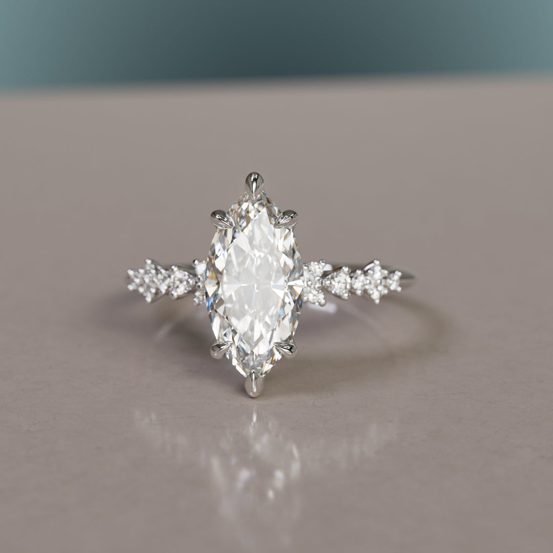Celestial engagement ring Nature Inspired with Marquise Diamond By Valley Rose