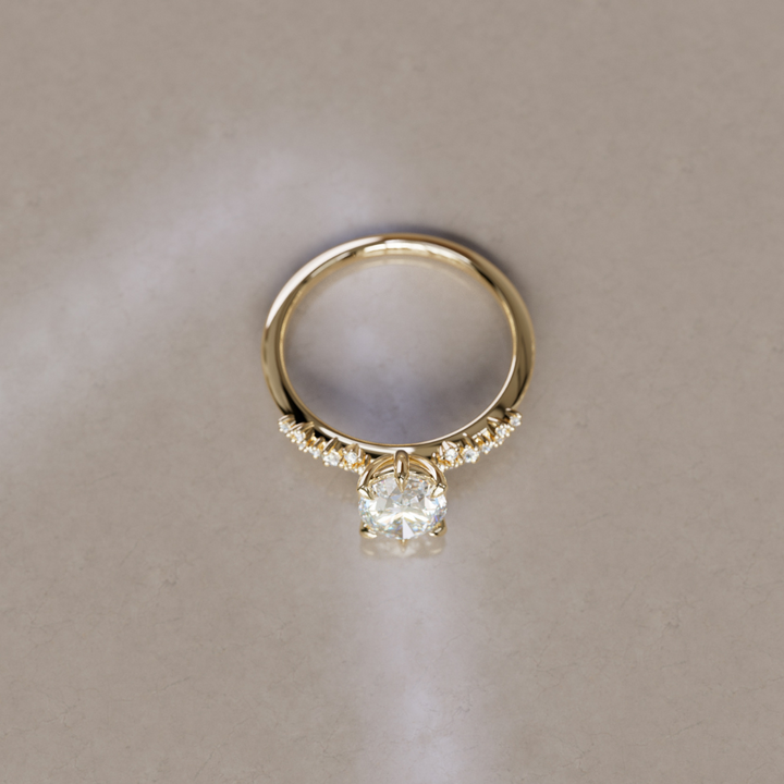 Celestial engagement ring Nature Inspired with Oval Diamond By Valley Rose