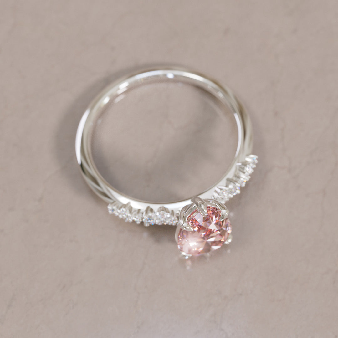 Astrid Pear Pink Diamond Unique Celestial Engagement Ring By Valley Rose