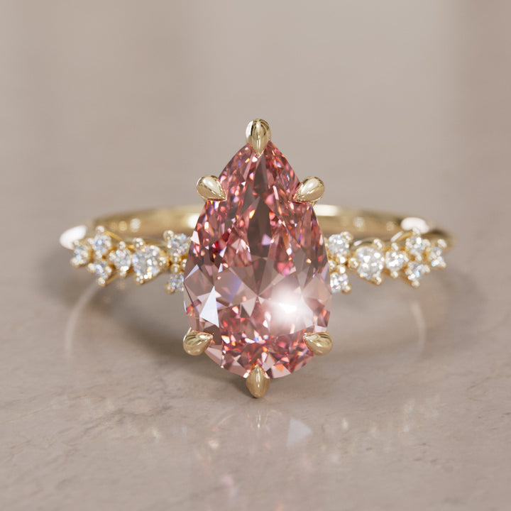 Astrid Pear Pink Diamond Unique Celestial Engagement Ring By Valley Rose