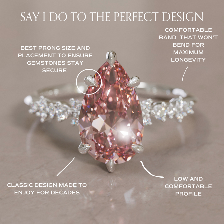 Astrid Pear Pink Diamond Unique Celestial Engagement Ring By Valley Rose