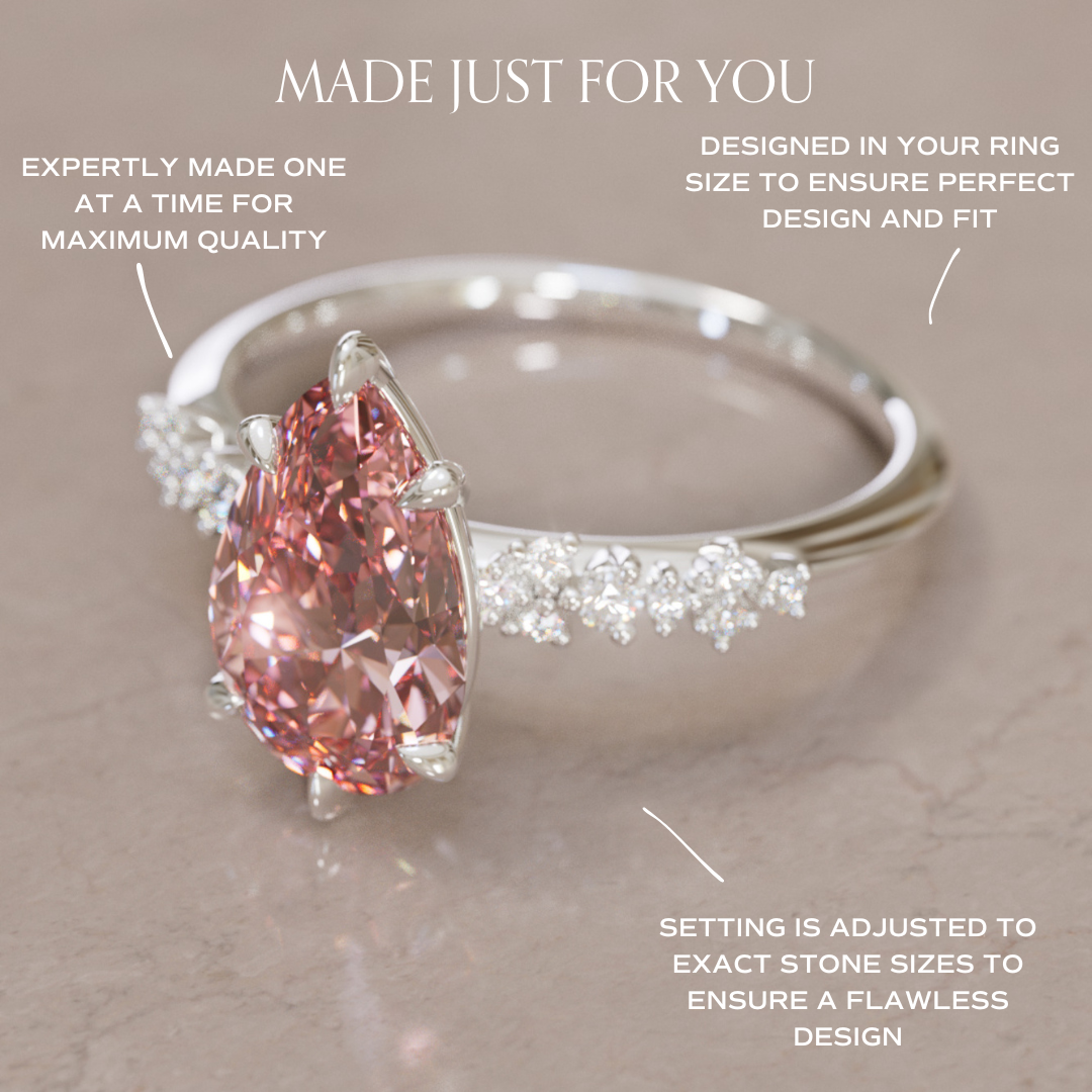 Astrid Pear Pink Diamond Unique Celestial Engagement Ring By Valley Rose