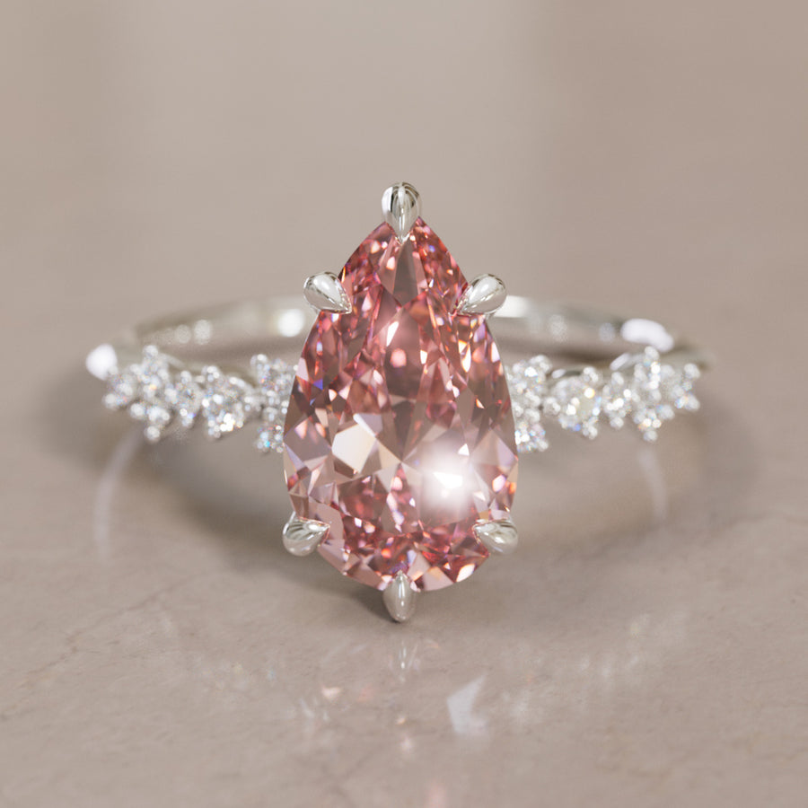 Astrid Pear Pink Diamond Unique Celestial Engagement Ring By Valley Rose