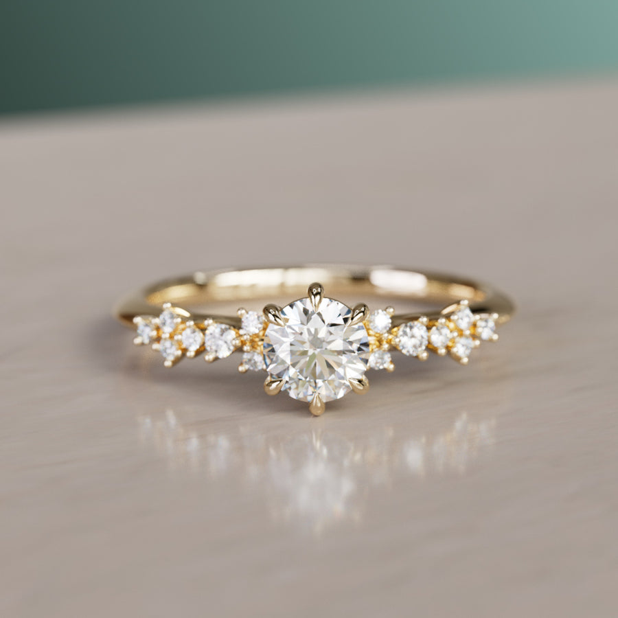 Astrid Unique Celstial Diamond Ring .37 Cts (Ready to Ship) By Valley Rose