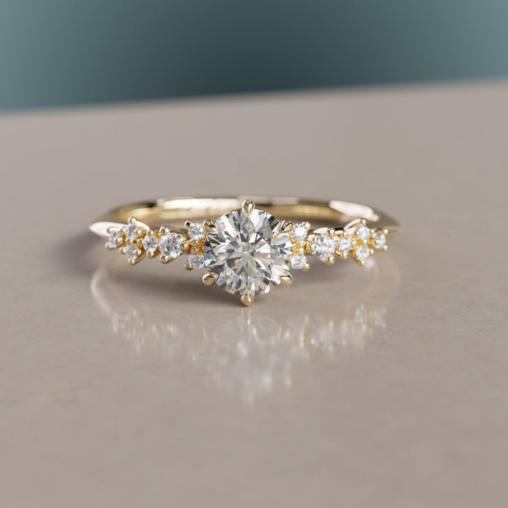 Unique Celestial Diamond Engagement Ring .5 Ct By Valley Rose